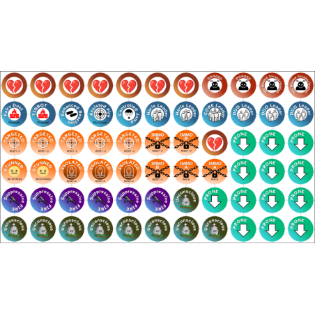 Set de 66 jetons marqueurs d'état pour Infinity