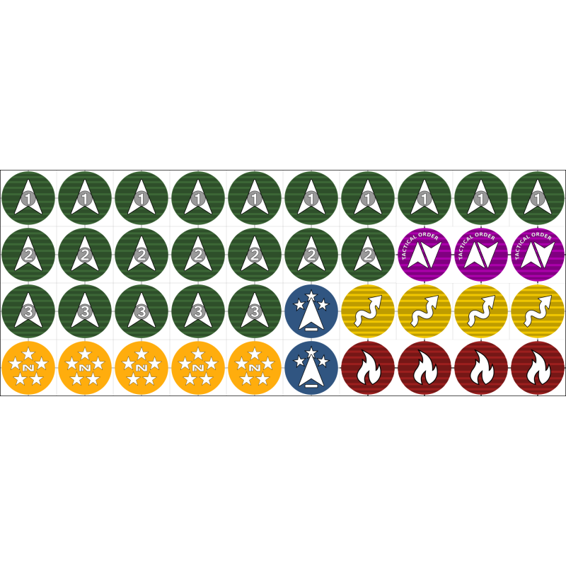 Set de 40 jetons d'ordre pour Infinity (format : mini) Set de 40 jetons d'ordre pour Infinity (format : mini)